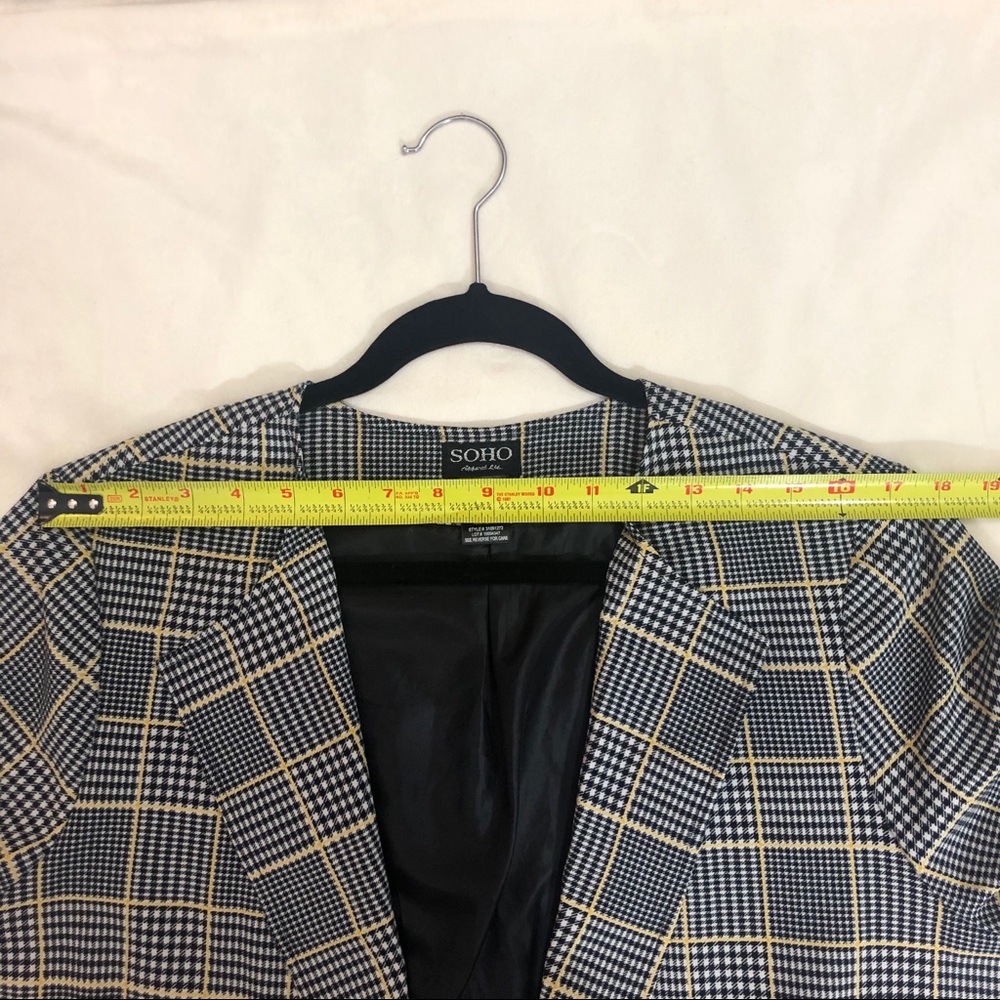 Soho Navy and White Plaid Blazer - Picture 4 of 5